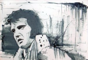 "Elvis" por Cristian de la Fuente, retratista chileno.